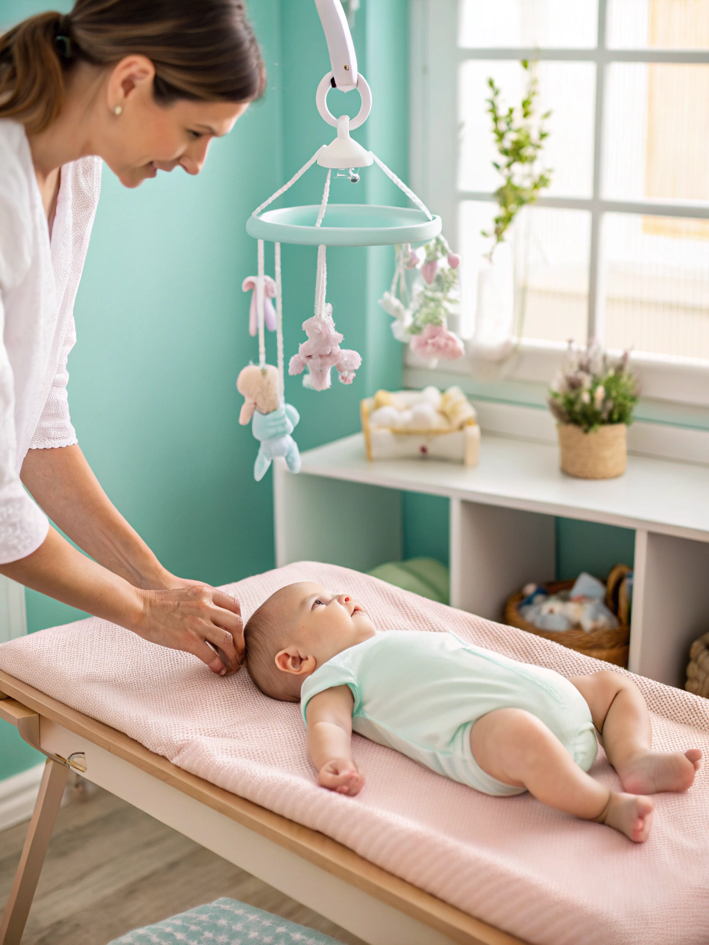 Illustration of infant spinal development and nervous system pathways