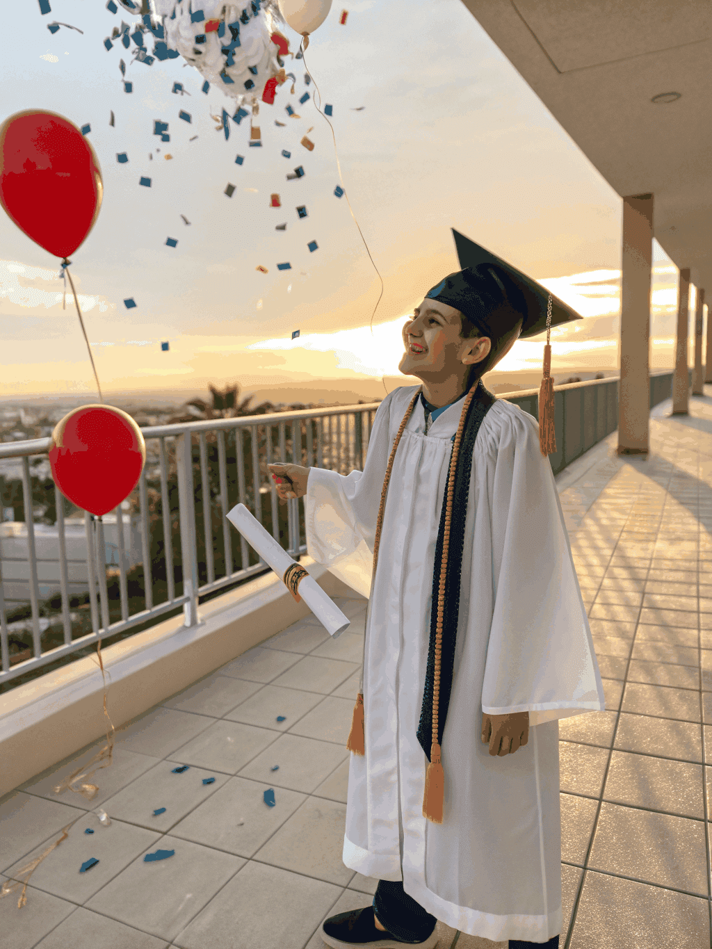 Student achieving academic success