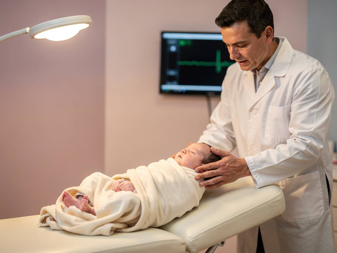 Gentle pediatric chiropractic adjustment focusing on nervous system health