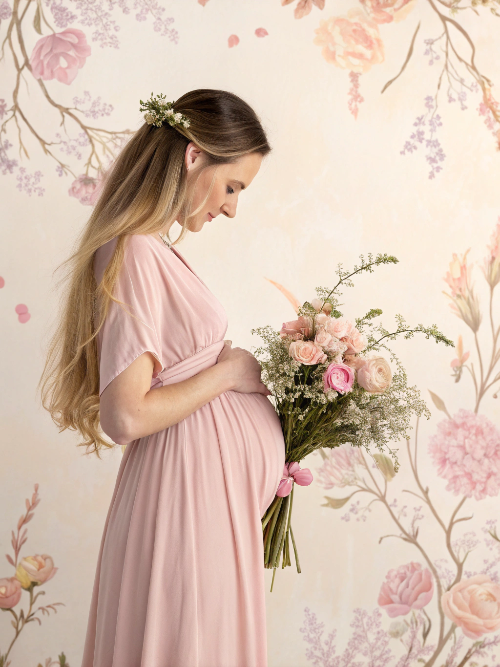 Illustration of postural changes during pregnancy