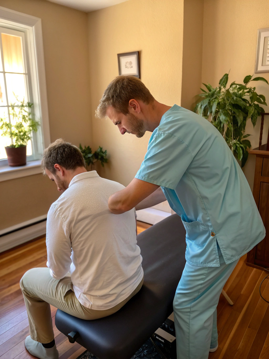 Webster Certified chiropractor working with a pregnant patient