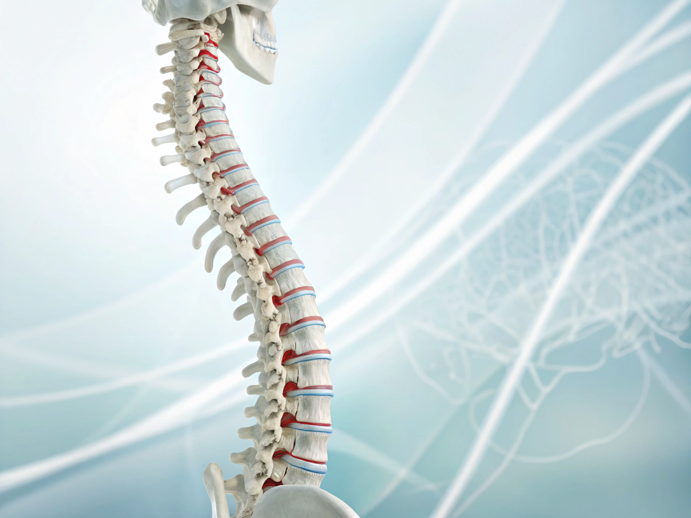 Anatomical diagram of a herniated spinal disc
