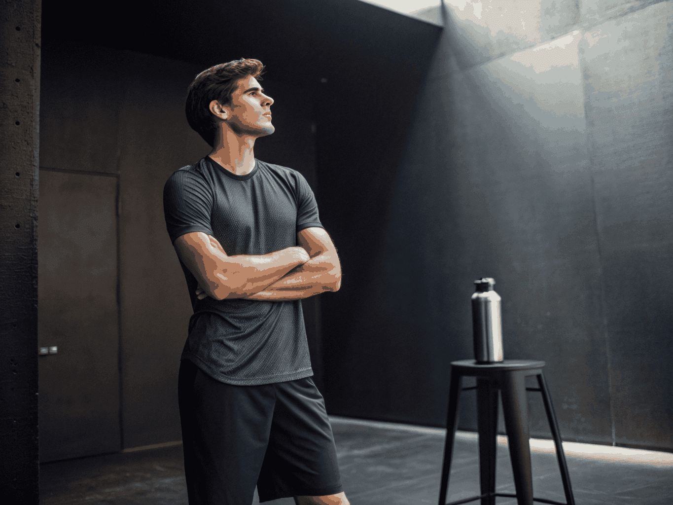 Teen athlete focusing during training