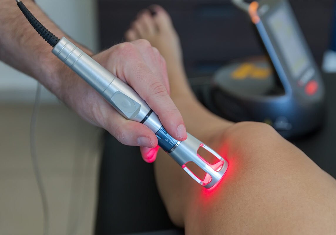 Class 4 laser therapy being applied for healing