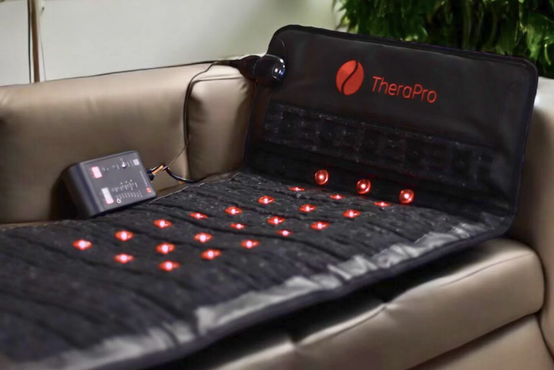 Red light therapy panel in a clinical setting